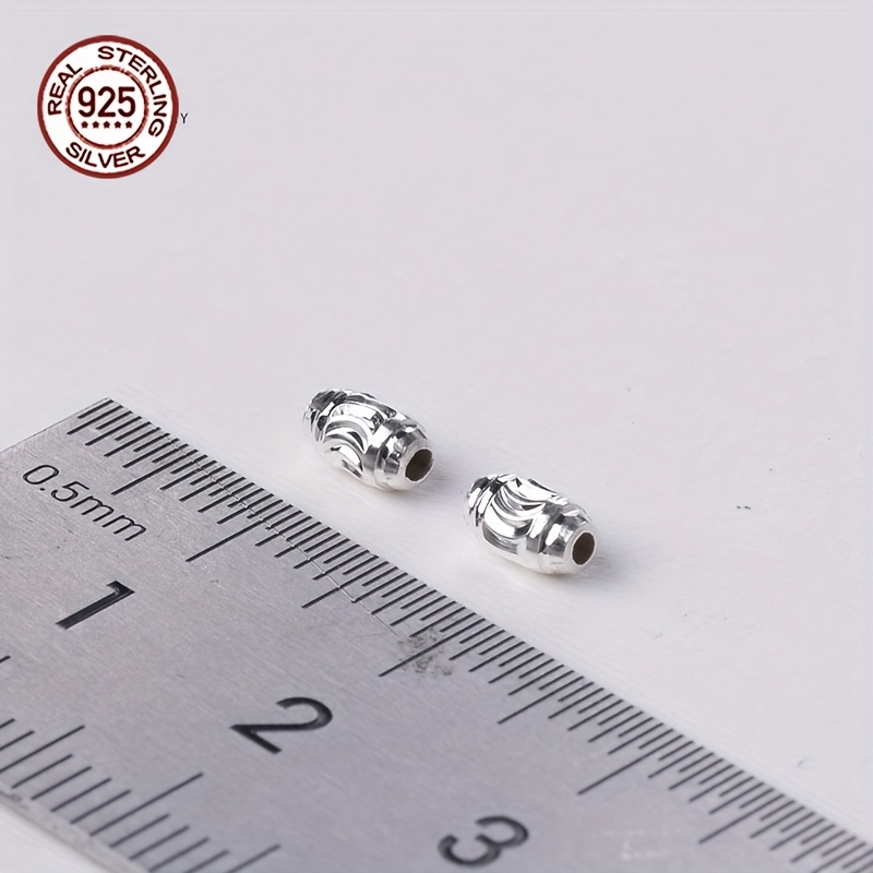 30pcs 925 Sterling Silver Oval Beads for DIY Jewellery Making